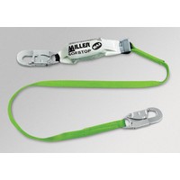Honeywell 940WLS-Z7/6FTGN Miller 6\' Green Single Leg Lanyard With SofStop MAX Shock Absorber And 2 Locking Snap Hooks
